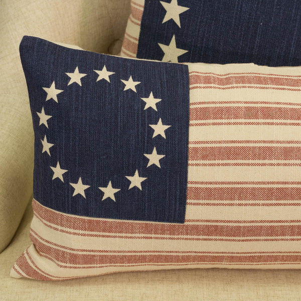 Market Place Red Flag Pillow Cover 20Lx12W