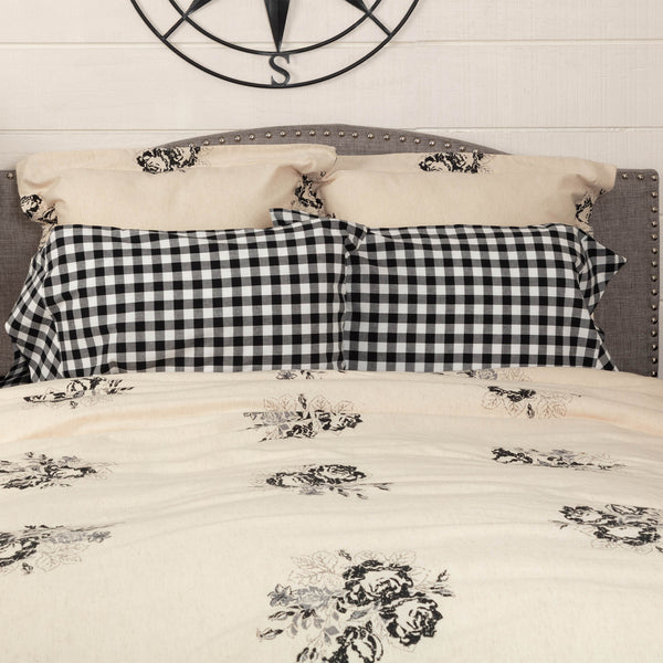 Vintage Check Black Standard Sham Set of 2 27Lx21W+4