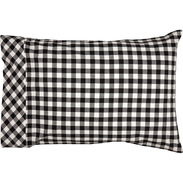 Vintage Check Black Standard Sham Set of 2 27Lx21W+4