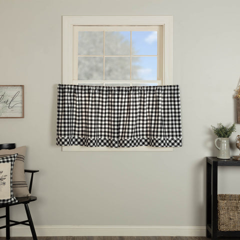 Vintage Check Black Tier Set of 2 24Lx36W