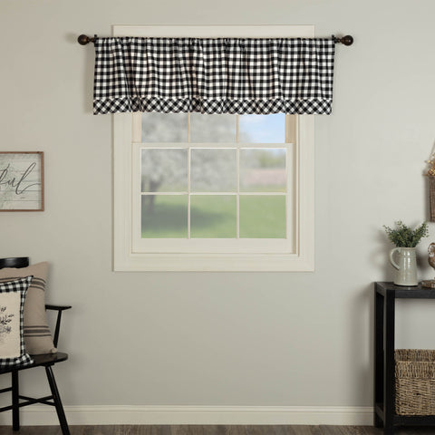 Vintage Check Black Valance 16Lx72W