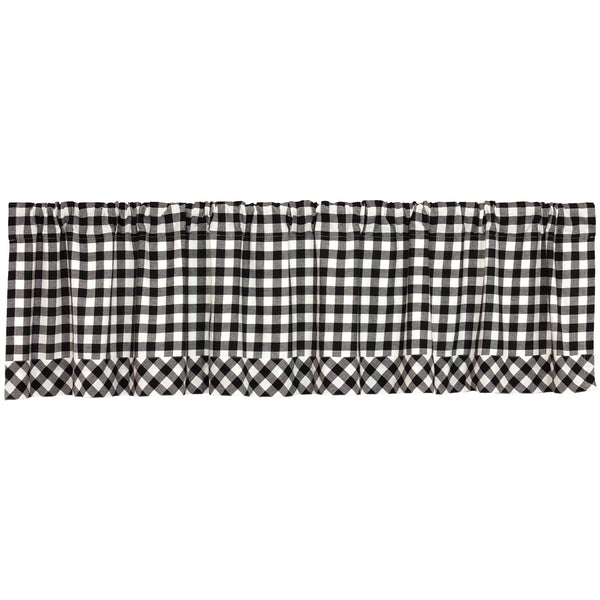 Vintage Check Black Valance 16Lx72W