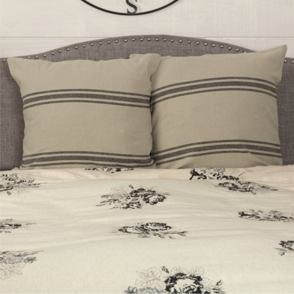 Mill House Stripe Black Euro Sham 26Lx26W