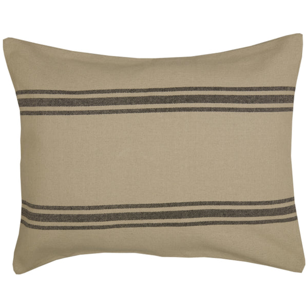 Mill House Stripe Black Standard Sham 27Lx21W