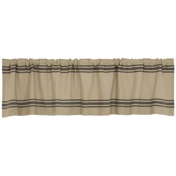 Mill House Stripe Black Valance 16Lx72W