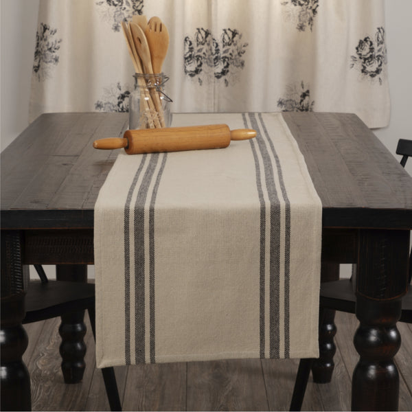 Mill House Stripe Black Runner 72Lx16W