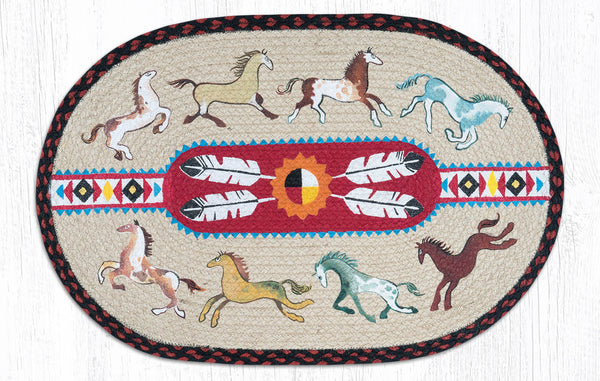 OP-19 Native Horses Oval Patch 20"x30"