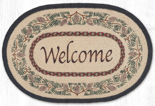 OP-81 Pinecone Welcome Oval Patch 20"x30"