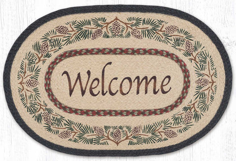 OP-81 Pinecone Welcome Oval Patch 20"x30"