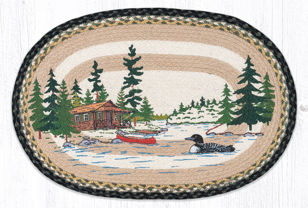 OP-116 Loon on Lake Oval Patch 20"x30"