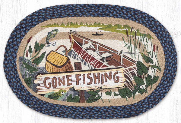 OP-355 Gone Fishing Oval Patch 20"x30"