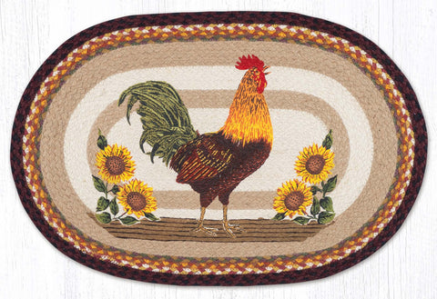OP-471 Sunflower Rooster Oval Patch 20"x30"
