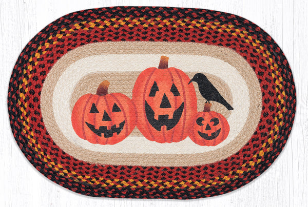 OP-590 Three Jack-O-Lanterns Oval Patch 20"x30"