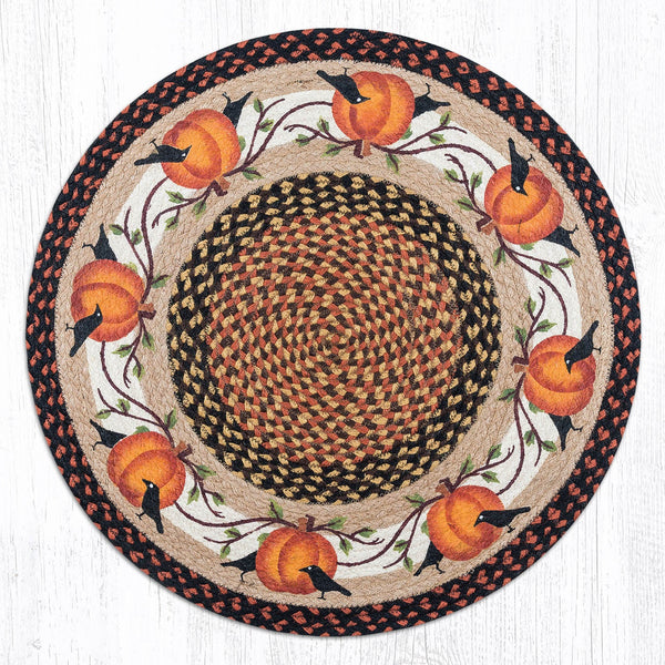 RP-222 Pumpkin Crow Round Patch 27"x27"
