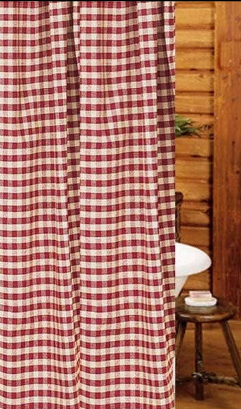 Heritage House Check Shower Curtain Barn Red