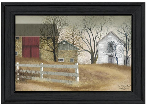 "Old Stone Barn" By Billy Jacobs, Ready To Hang Framed Print 15x11