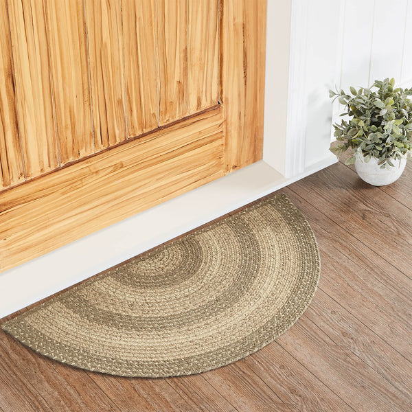 Cobblestone Jute Rug Half Circle 16.5x33