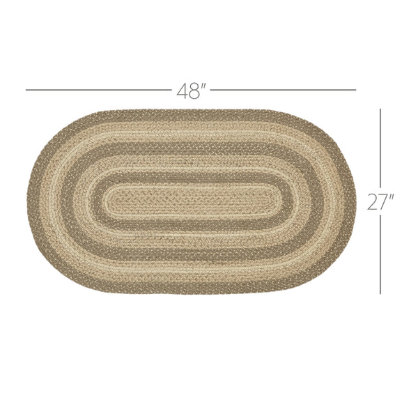 Cobblestone Jute Rug Oval w/ Pad 27x48