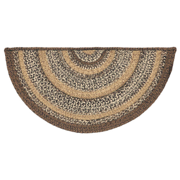 Espresso Jute Rug Half Circle 16.5x33