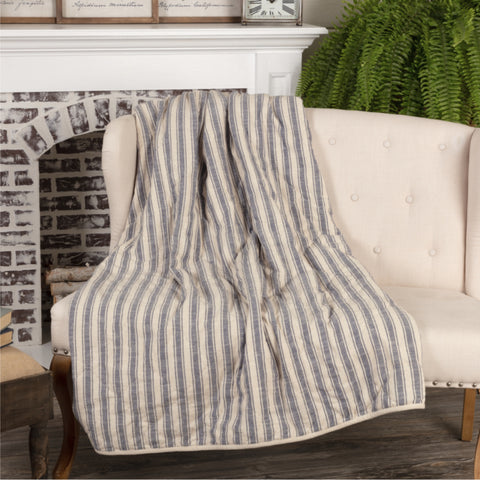 Market Place Blue Quilted Throw 70Lx55W