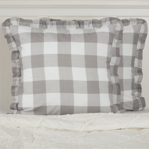 Madison Check Gray Euro Sham 26Lx26W