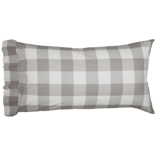 Madison Check Gray King Pillow Case Set of 2 37Lx21W+4