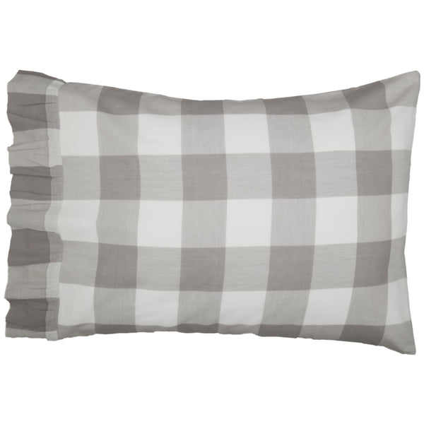 Madison Check Gray Standard Pillow Case Set of 2 27Lx21W+4