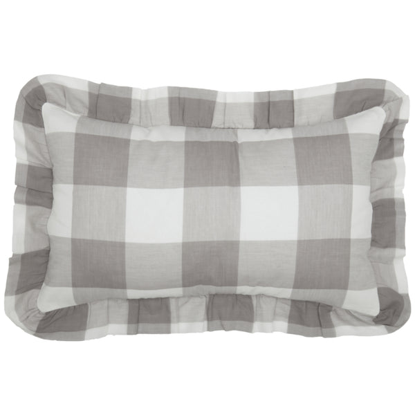 Madison Check Gray Pillow Cover 20Lx12W