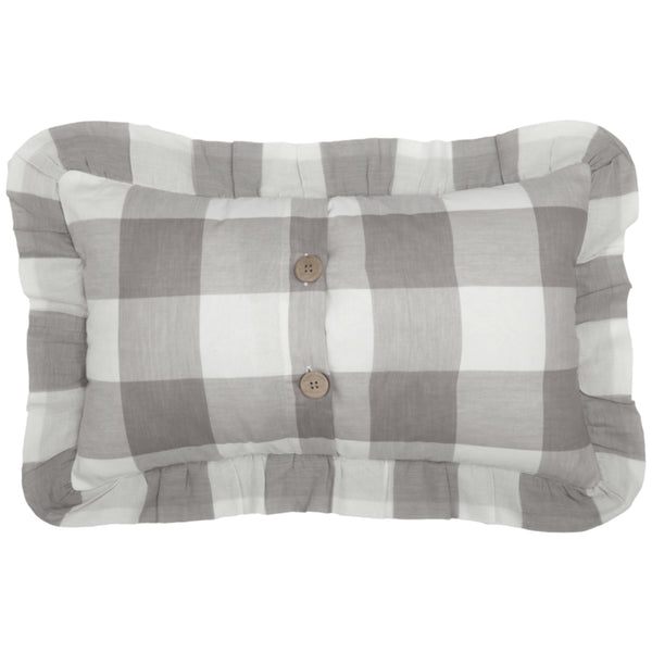 Madison Check Gray Pillow Cover 20Lx12W