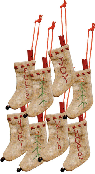 Tiny Stockings Ornament Set