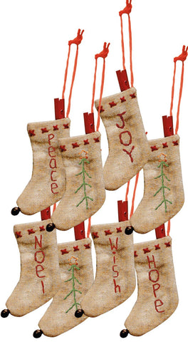 Tiny Stockings Ornament Set