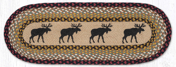 OP-19 Black Moose Oval Table Runner 13"x36"
