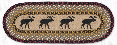OP-19 Black Moose Oval Table Runner 13"x36"