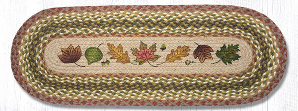 OP-24 Autumn Leaves Oval Table Runner 13"x36"