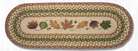 OP-24 Autumn Leaves Oval Table Runner 13"x36"