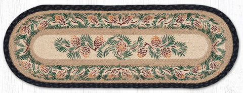 025A Pinecone Oval Table Runner 13"x36"