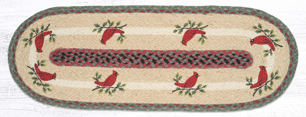 OP-25 Holly Cardinal Oval Table Runner 13"x36"