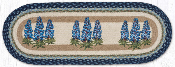 OP-62 Bluebonnets Oval Table Runner 13"x36"