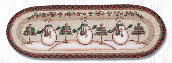 OP-81 Moon & Star Snowman Oval Table Runner 13"x36"
