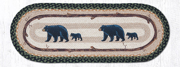 OP-116 Mama & Baby Bear Oval Table Runner 13"x36"