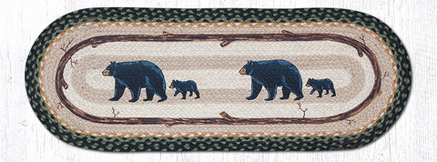 OP-116 Mama & Baby Bear Oval Table Runner 13"x36"