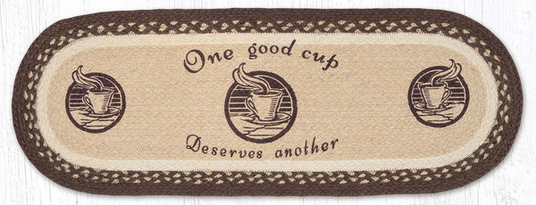 OP-133 One Good Cup Oval Table Runner 13"x36"