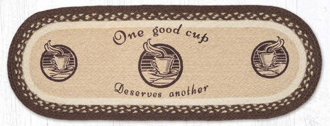 OP-133 One Good Cup Oval Table Runner 13"x36"