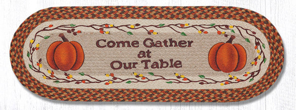 OP-222 Come Gather at Our Table Oval Table Runner 13"x36"
