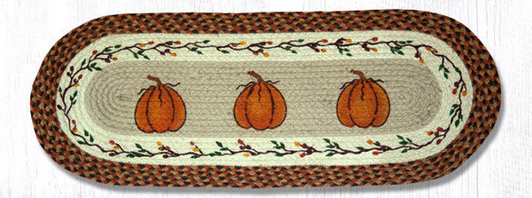 OP-222 Harvest Pumpkin Oval Table Runner 13"x36"