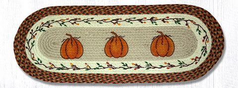 OP-222 Harvest Pumpkin Oval Table Runner 13"x36"