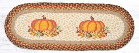 OP-222 Pumpkin Leaf Oval Table Runner 13"x36"