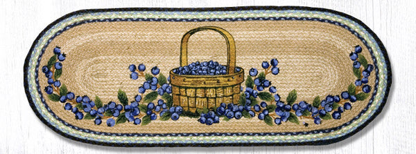 OP-312 Blueberry Basket Oval Table Runner 13"x36"