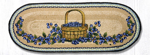 OP-312 Blueberry Basket Oval Table Runner 13"x36"