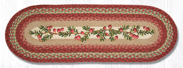 OP-390 Cranberries Oval Table Runner 13"x36"